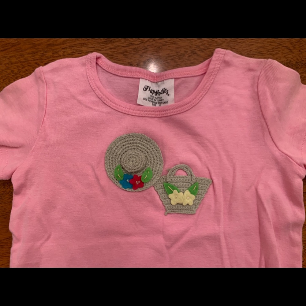 Flapdoodles Light Pink Short Sleeve Shirt with Embroidery Details & Khaki Shorts - Picture 3 of 4
